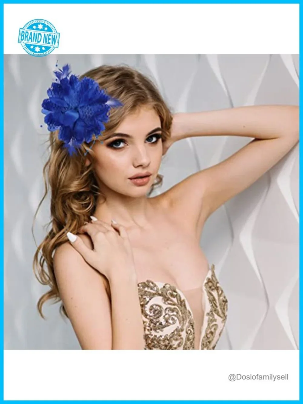 Silk Feather Fascinator Hair Clip with Floral Brooch Pin for Wedding Party